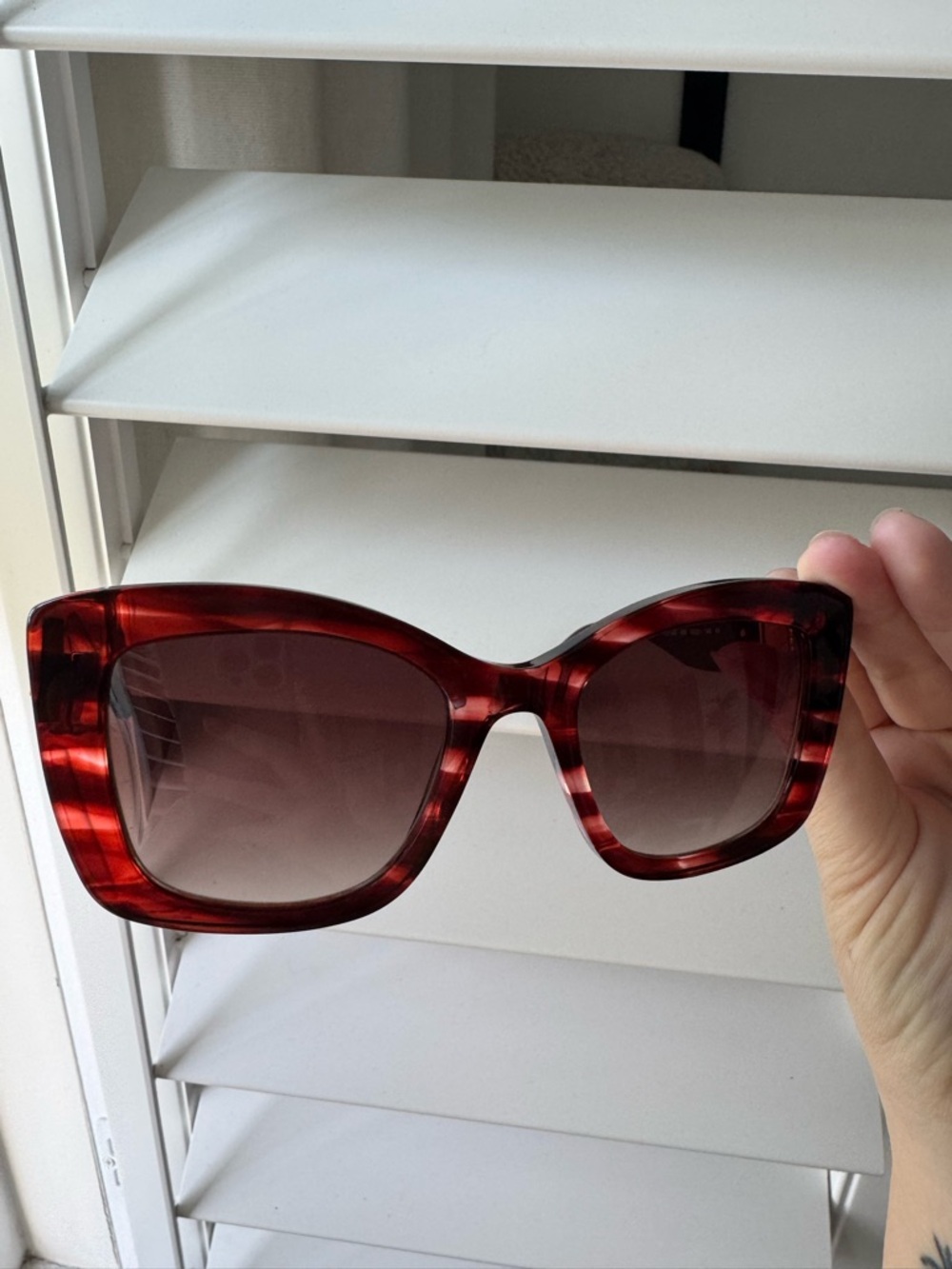 SALE Karl Lagerfeld Burgundy Oversized Women’s Sunglasses - Picture 7 of 7